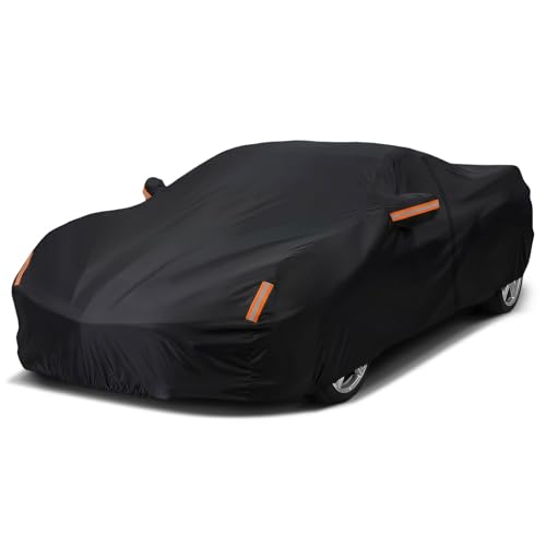 Car Cover Custom Fit for Chevrolet Corvette C4 C5 C6 C7 C8 19802026 Outdoor Waterproof All Weather Heavy Duty Full Exterior Cover for Sun Rain Snow UV Dust Protection with Door Zipper