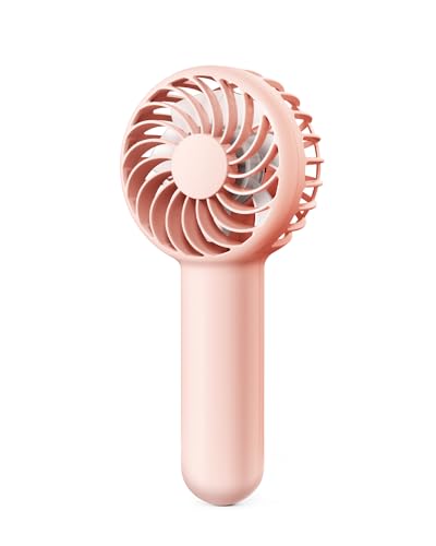 Image of Gaiatop Mini Handheld Fan, Lightweight Hand Fan for Women Cute Design 3 Speed Strong Wind Portable Fan, USB Rechargeable Fan Personal Fan for Indoor Outdoor Travel Makeup(Pink)
