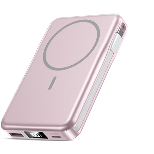 Magnetic Portable Charger 10000mAh 20W Power Bank with Built in Cable - image 1
