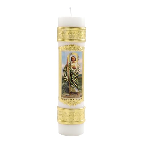 Religious St Jude Candles Catholic,St Jude San Judas Tadeo Prayer Candles for Church Baptism First Communion Mexican Gift,Cirios Religiosos Catolicos,Vela De Bautizo,Veladoras De San Judas Tadeo
