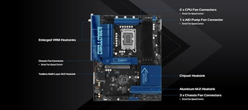 Image of ASRock B860 Challenger WiFi ATX Motherboard, Supports Intel Core Ultra Processors (Series 2, LGA1851), DDR5 8666+ (OC), PCIe 5.0, WiFi 7, 2.5G LAN, Dr.MOS