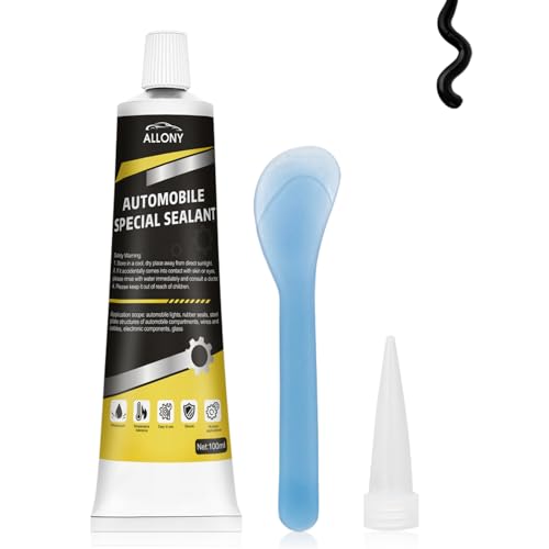 Allony Silicona Negra para Coche, Masilla de Carrocero Coche, Pegamento Alta Temperatura,...