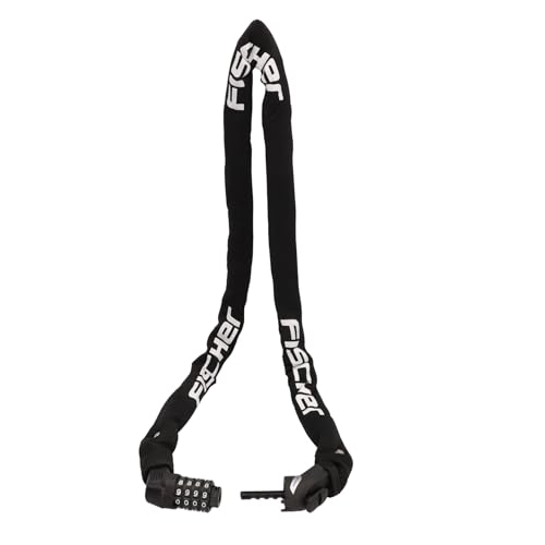 FISCHER Fahrradschloss, Kettenschloss Neopren mit Zahlenschloss, hohe Sicherheit für Fahrräder und E-Bikes, diebstahlsicher, schwarz, Länge: 130 cm