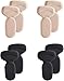 Heel Grips Liner Cushions Inserts for Loose Shoes, Heel Pads for Shoes, Anti Slip Shoe Inserts for Too Big Shoes Women Men, Soft Heel Protectors Stop Heel Slip & Blisters (Black*2pairs+Beige*2pairs)