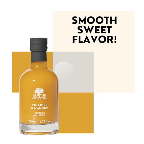A L'Olivier Mango Fruit Vinegar, 7-Ounce, Yellow