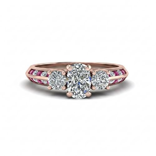 Bague en Diamant avec 3 Pierres le Symbole de Votre Amour