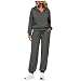Generisch Damen Jogginganzug Set Zweiteiler Weich Weich Bequem Baggy Langarm Kapuze Reißverschluss Taschen große Größen für Herbst Winter Freizeit Sport Loungewear Streetwear Trainingsanzug E03
