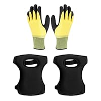 1 Paar Garten-Knieschützer Und 1 Paar Gartenhandschuhe, Wasserdichte Und Verschleißfeste Handschuhe, Schwammelastische Knieschützer, Gartenarbeitsbedarf
