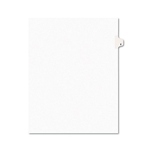 Avery 01405 Exhibit Side Tab Divider, Printed: E, Letter Size, White, 25/Pack