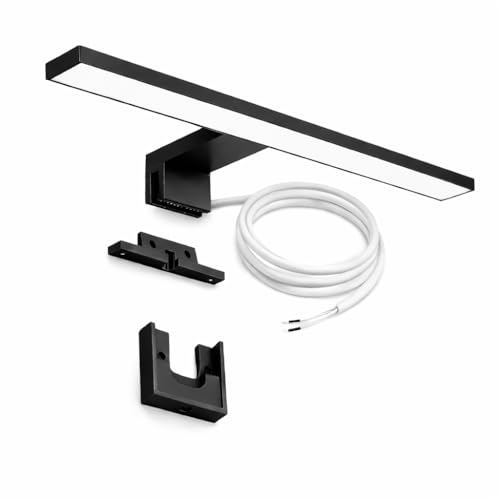 Light Galaxy ... Ihr Lichtlieferant LED Spiegelleuchte 30 cm Schwarz – 5W 550 lm 4000K Neutralweiß – Bad Spiegellampe IP44 für Spiegel Schrank Wandmontage