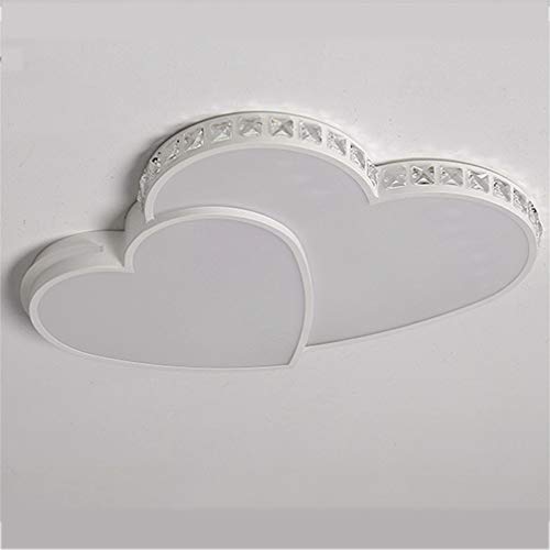 Plafonnier LED variable avec télécommande design cœur moderne en acrylique et cristal pour salon
