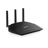 Netgear RAX10 - Router Wifi 6 AX1800 de 4 transmisiones, velocidades de hasta 1.8 Gbps, cobertura de hasta 100 M2 y 20 dispositivos