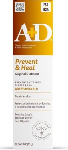 Image of A+D Original Diaper Rash Ointment Prevents & Treats Diaper Rash, Moisturizing Skin Protectant with Vitamins A & D, Healing Skin Ointment for Dry and Cracked Skin 4oz | Treats Diaper Rash, Moisturizing Skin Protectant with Vitamins A and D, Healing Skin Ointment for Dry and Cracked Skin
