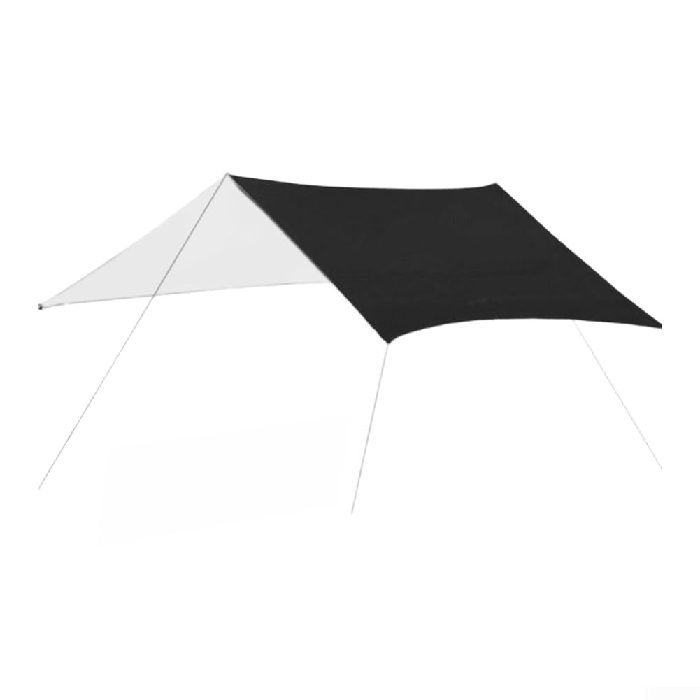 Toldo de playa negro portátil, lona impermeable para lluvia y acampada
