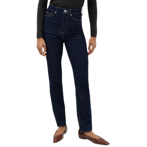 Image of Marks & Spencer Sculpt Straight Leg High Rise Denim Jeans