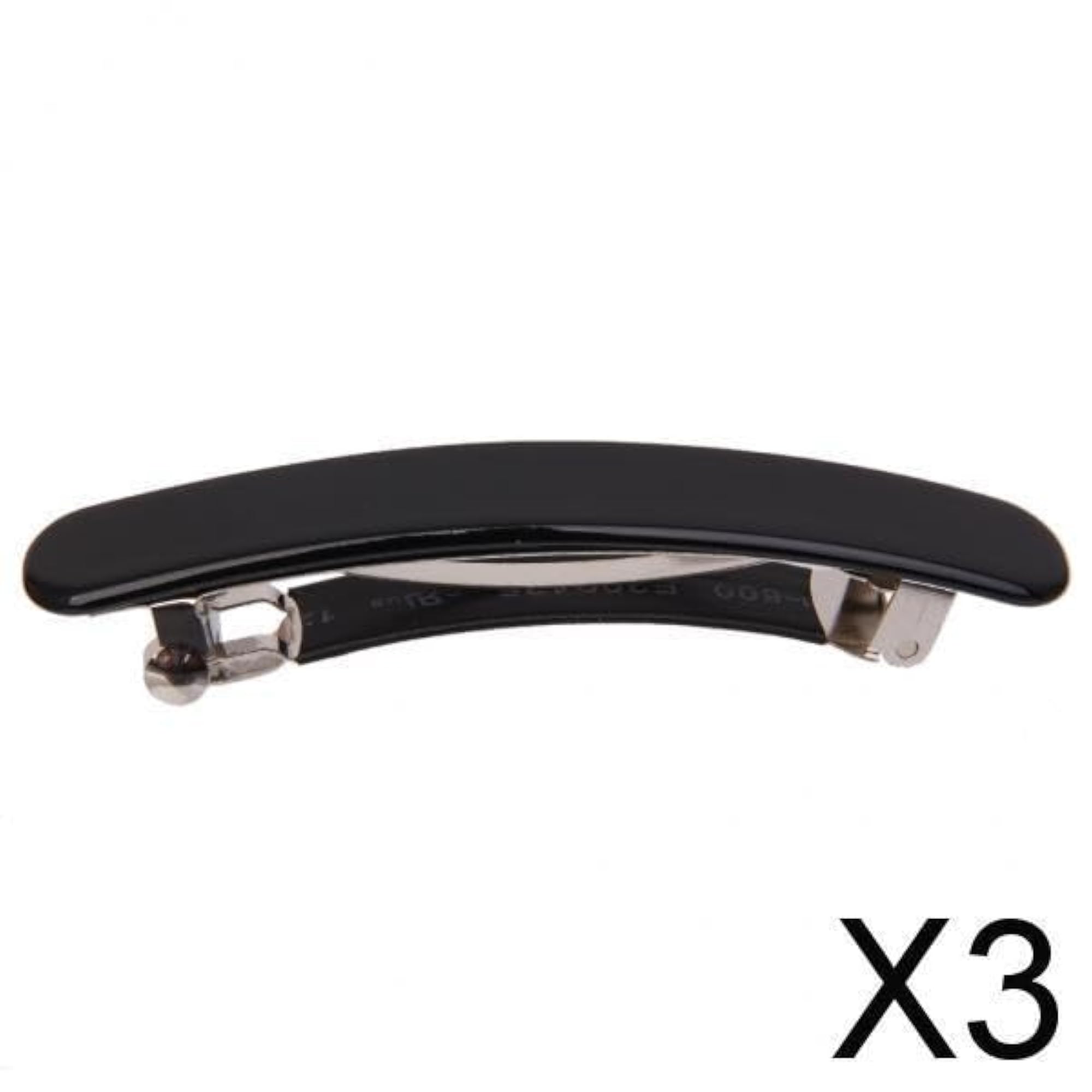 3X Women's Barrette French Hair Clips, Black