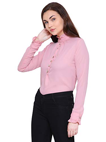 Image of MIZAGO Women's Half Sleeve Embroidered White Shirt