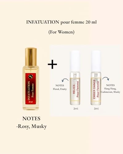 Image of MYSTIC AURA Infatuation Pour Femme 20ml EDP + Discovery Pack (2x3ml) | Floral Musky Fragrance, Long-Lasting Luxury Perfume, Vegan & IFRA Compliant