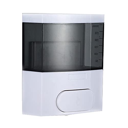 Dispensador de jabón Caja de desinfectante Manual de Manos montada en la Pared para la Pared, no es fácil de volverse Amarillo y no deformado, dispensador de jabón líquido de jabón de baño,