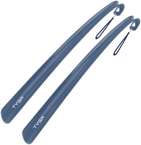 AYBUY 2 Pcs Chausse Pied,Chausse Pied Long Telescopique 28,5-70,5 Cm,Chausse Pieds Long Manche En Métal Et Plastique Shoe Horn Convient à Toutes Les Tailles De Pieds (Noir+Bleu