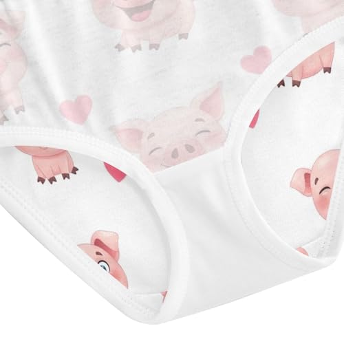 Cute Cartoon Pigs White Undies for Toddler Girls, Cotton Girls Underwear, 2T–8 Years4