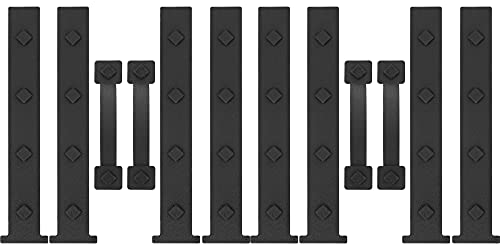 HILLMASTER 2 Pack Magnetic Garage Door Decorative Hardware 12 Pieces Rectangle Garage Door Magnets Accents Attractive Curb Appeal Faux Hinges Handles Decor Hardware Kit Black(8 Hinges+4 Handles)