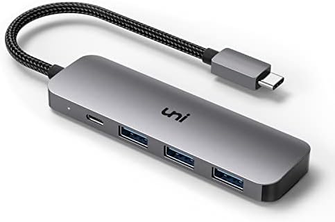 USB C to USB Hub with 100W PD, uni (Slim& Aluminum& Nylon) USB Type C to USB Adapter with Hight Speed 3*USB 3.0, USB-C Power Delivery, Thunderbolt 3 Compatible with MacBook Pro, XPS, Pixelbook