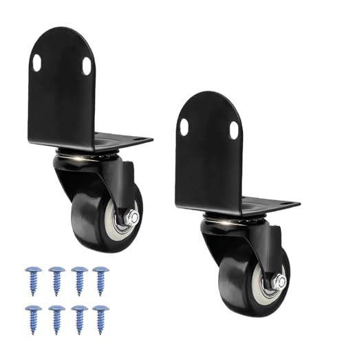 PARFCO 2 Piezas Rueda Giratoria, 50 mm Ruedas Muebles, con Placa de Montaje en Forma de L, Ruedas para Somier Giratorio 360°, Apto para Muebles, Cada Uno con Una Capacidad de Carga de 40 kg