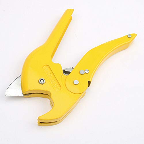 Coupe-tuyau en PVC - Ciseaux de tuyaux en plastique résistant - Pour couper des tuyaux en plastique PVC - Jaune - SA-5501 - 42 mm