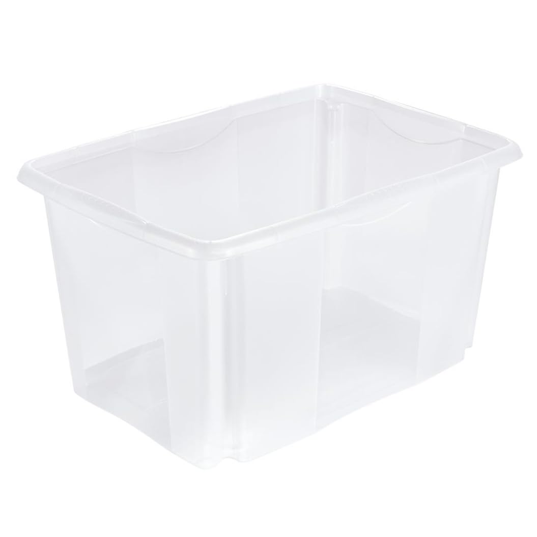 keeeper Storage Box with Turn Around Stacking system, 54.5x39x29.5 cm, 45 Litre, Emil, Transparent — image 1