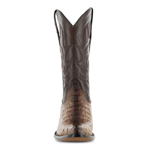 Image of Soto Boots Men's Gator Tail Print Cowboy Boots, Exotic Print Men's Cowboy Boots, Western Boots For Men H7006