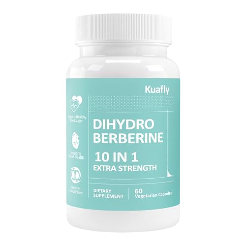 KUAFLY Dihydroberberine Supplement HCl 750mg Enhanced Absorption Complex with Ceylon Cinnamon Bitter Melon RALA Milk Thistle Supports Metabolism Heart & Immune Health 60 Capsules