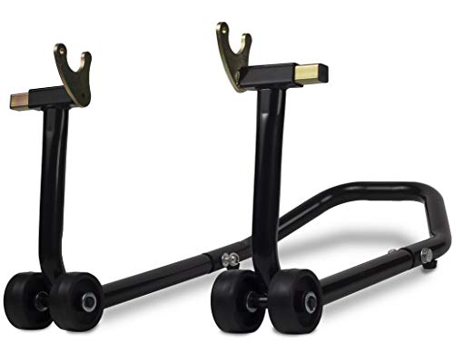 Motorup America Motorcycle Stand for Front or Rear Paddock Wheel - Lift Jack Accessory Best for Motor Cycles & Sports Bikes Center Tire Maintenance Chock w/Fork & Swing Arm