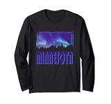 Minnesota - Northern Lights - Aurora Borealis - Night Stars Long Sleeve T-Shirt