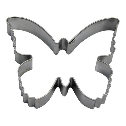 BekkiB - Cortador de galletas 'mariposa' - aprox. 5,7 x 4,5 cm - Molde de mariposa de acero inoxidable apto para lavavajillas - Para hornear galletas - 7894