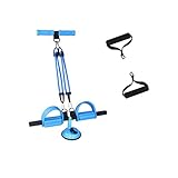 WXF Fitness Fußpedal Expander Bauchtrainer Sit-up Übungsgeräte Body Sculpture Bauch Trainer Yoga Bodybuilding Training Band Elastic Zugseil Zugseil Puller Universelles (Color : Blue)