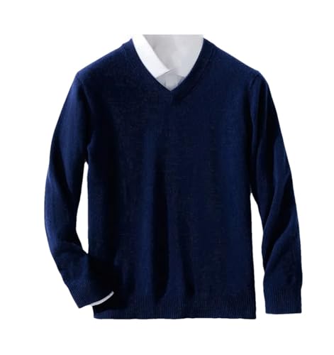 Men's Cashmere Cotton Blend Warm Pullovers Sweater V Neck Knit Winter Tops Wool Knitwear Jumpers