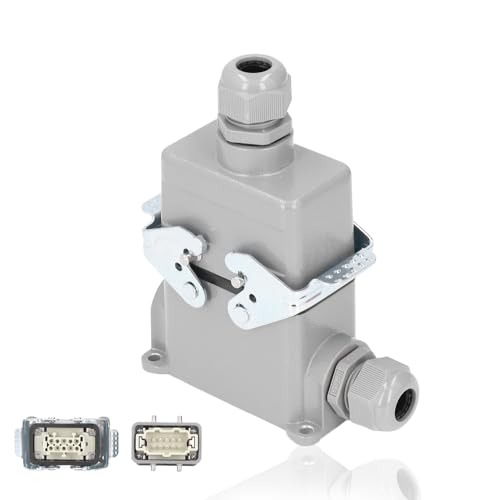 Connecteurs robustes rectangulaires HDC HE 010 en aluminium étanche pour machine