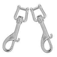 Mikinona 2 Pezzi Ganci in Acciaio Resistente per Immersione Subacquea Moschettoni Girevoli con Sgancio Rapido Resistenti per Accessori Sub