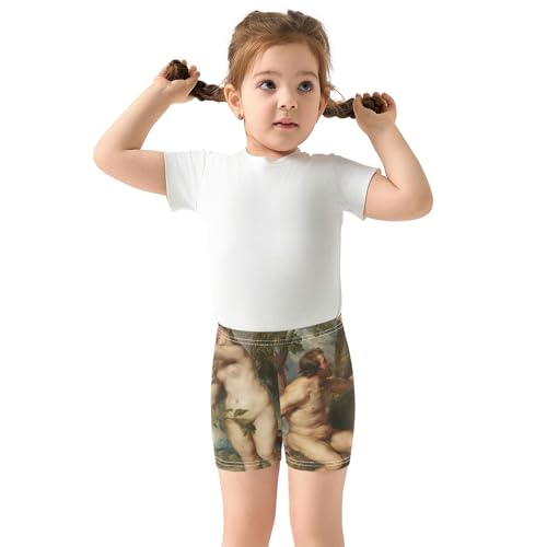 Toddler Biker Shorts Girls Cotton Under Shorts Dresses Art Peter Paul Rubens Prints Adam Eve Paradise Summer 4t3