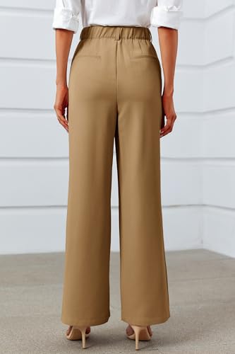 Image of Cicy Bell Womens Side Split Dress Pants Wide Leg Business Casual Trousers