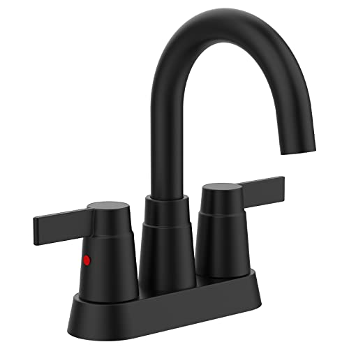 Robinet de lavabo de salle de bain haut de gamme à arc élevé noir mat - 2