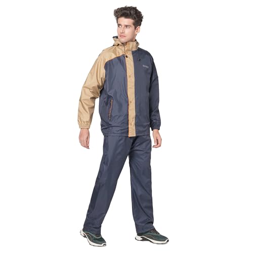 Image of Citizen Hooded Raincoat for Men Women Waterproof for Bike Riders 180T Micro Fabric Lightweight Stylish Sealed Hood, Large Pockets, Heavy-Duty Zippers Rainwear with Carry Pouch-CR013