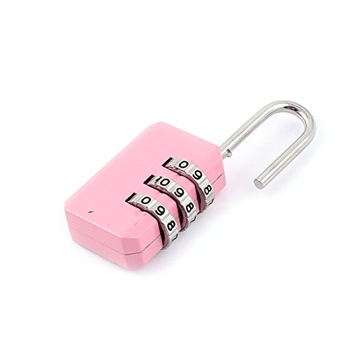 Image of Aexit Metal Code Padlocks & Hasps Suitcase Luggage 3 Dial Digit Combination Password Lock Combination Padlocks Padlock Pink