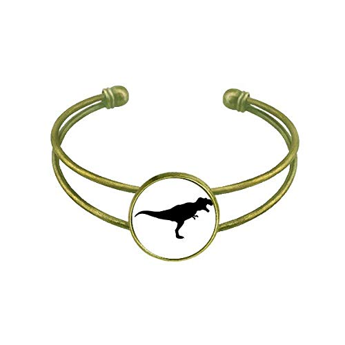 Morir hueso fAsil de dinosaurio Pulsera Brazalete Retro Joyas De PuAo Abierto