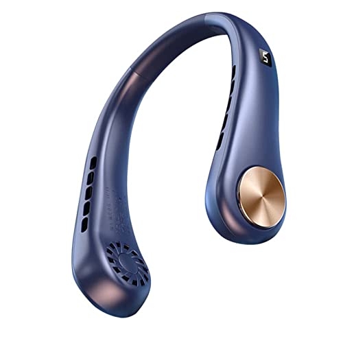 Hao-zhuokun Tragbarer Hals-Ventilator, LED-Digitalanzeige-Funktion, freihändiger Ventilator, 5 Geschwindigkeiten, 3000 mAh persönlicher Ventilator, tragbarer Kühler für Outdoor, Büro, Reisen Cover
