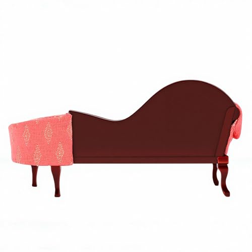 Sofá Compacto Escala 1/12 para Decoración de Salones en Casas de Muñecas 7