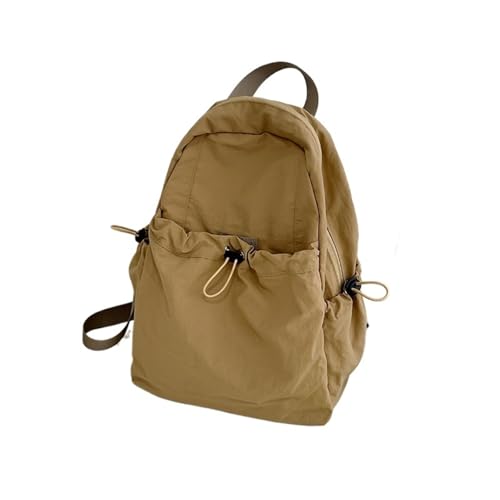 Ladies' Large Capacity Backpack, Casual Adjustable Shoulder Strap, Daily Commuting Bag, Outdoor Travel, Lightweight(Beige)