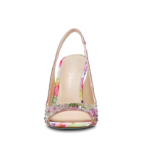 Betsey Johnson Womens Mina Faux Leather Peep-Toe Slingback Heels2