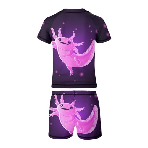 Cute Kawaii Pink AxolotlChildren's Swimsuits Boys Two Piece Suit8-10Y（130cm）3